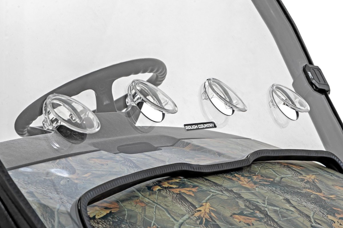 John Deere Gator XUV 825E Vented Full Windshield - Rough Country - Scratch Resistant - '18-'20